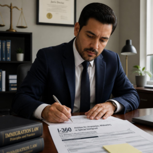 Attorney filling out forms